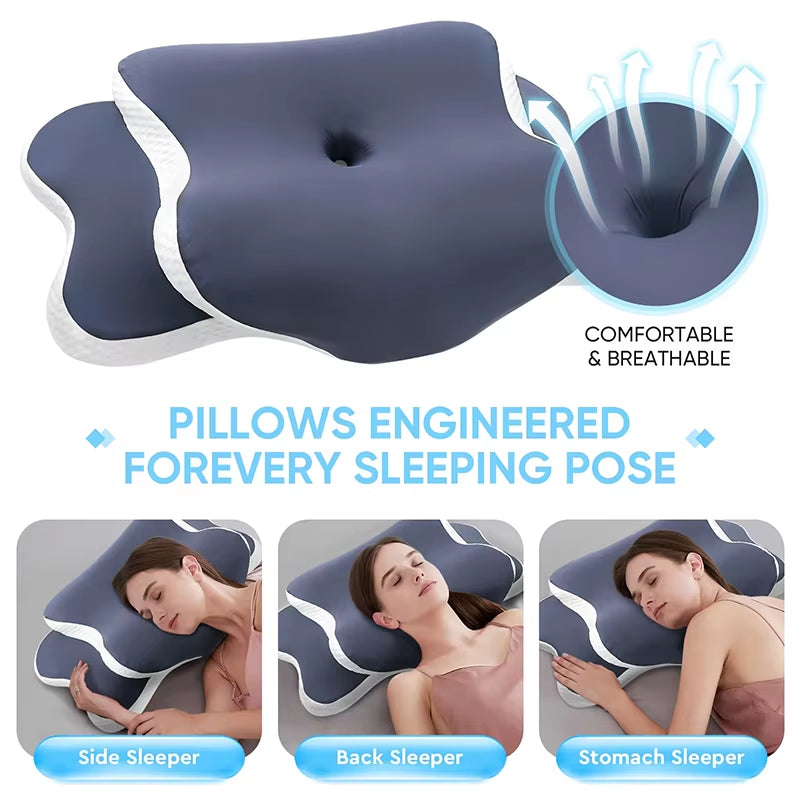 2026 NEW Ergonomic Orthopedic Neck Support Side Back Stomach Sleep Pillow Memory Foam Pillow Cervical Pillow Relieve Neck Pain